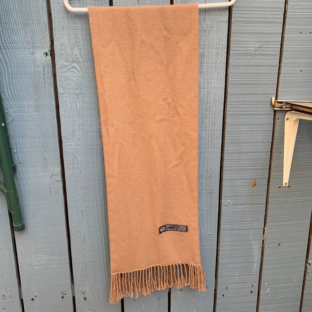 C&A Unisex Men's Women's Tan Beige Khaki Fringed Scarf